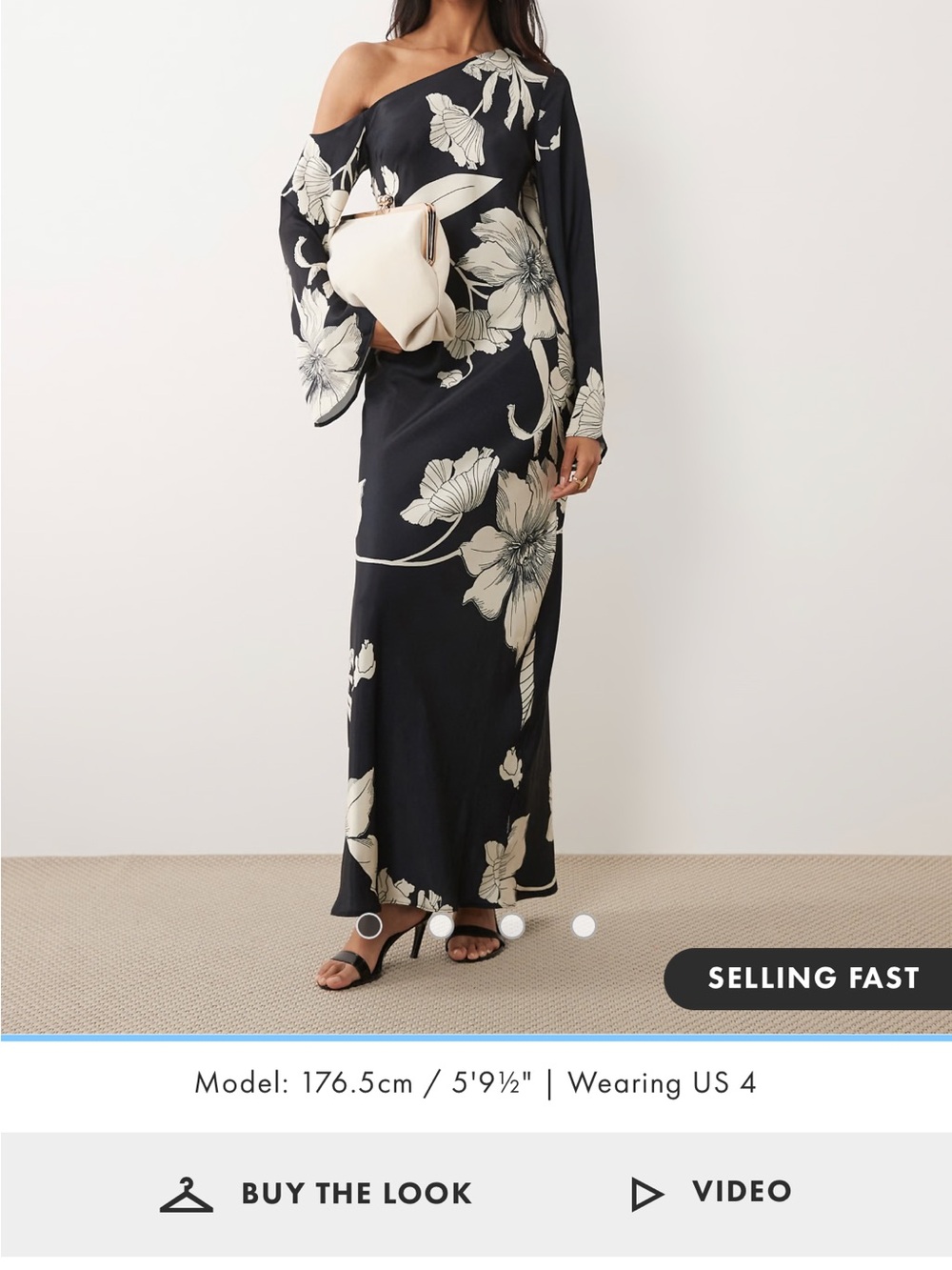 ASOS Design Fallen Shoulder Maxi Dress
